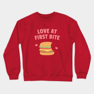 Burger Love At First Bite Funny Crewneck Sweatshirt